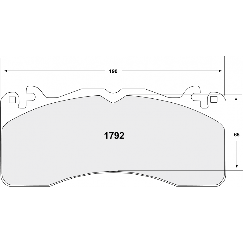 Endurance compound with less wear. Race brake pads - Audi RS6 C7 / Ford Mustang (Brembo) / Roush P-51 / Mercedes-AMG
front pad